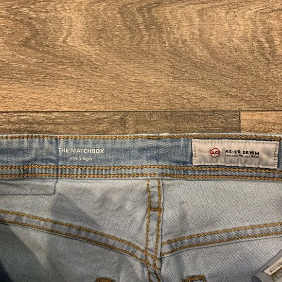 AG Adriano Goldschmied The Natalie Slim Straight Chambray Denim Jeans Size 28 - Picture 2 of 5